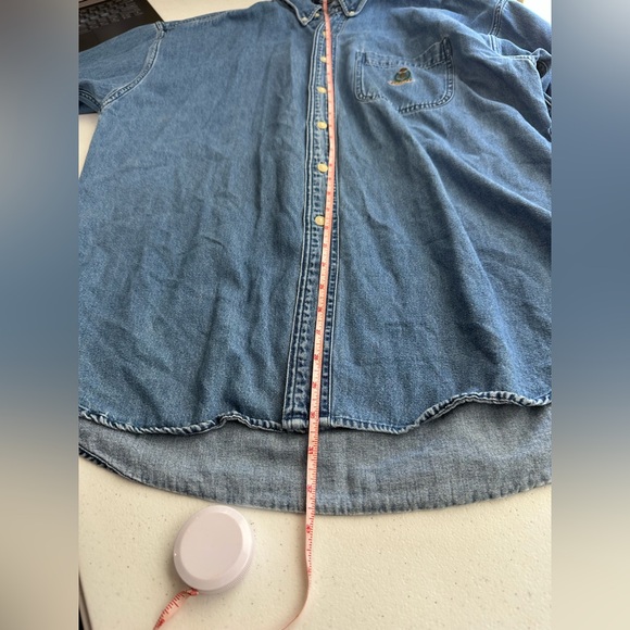 Ralph Lauren Chaps Denim Blue Button Down Shirt preppy grunge classic top - Picture 11 of 11